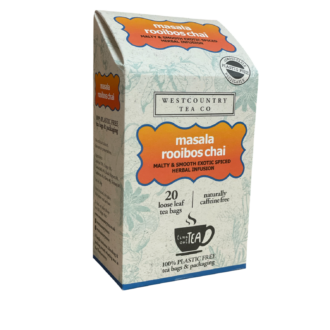 Westcountry Tea Co Masala Rooibos Chai – 20 biodegradable tea bags made in Cornwall